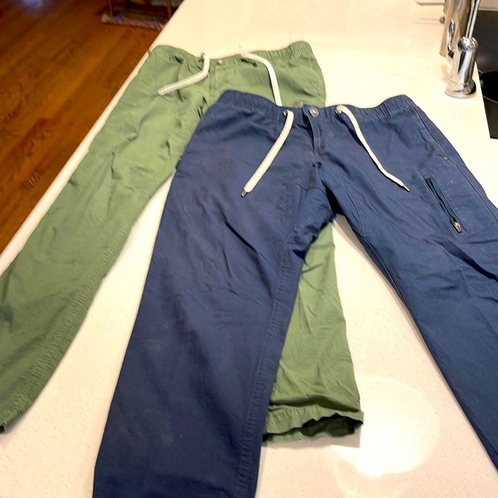 3 pair size L Vuori Ripstop cargo style pants blue, green, & black